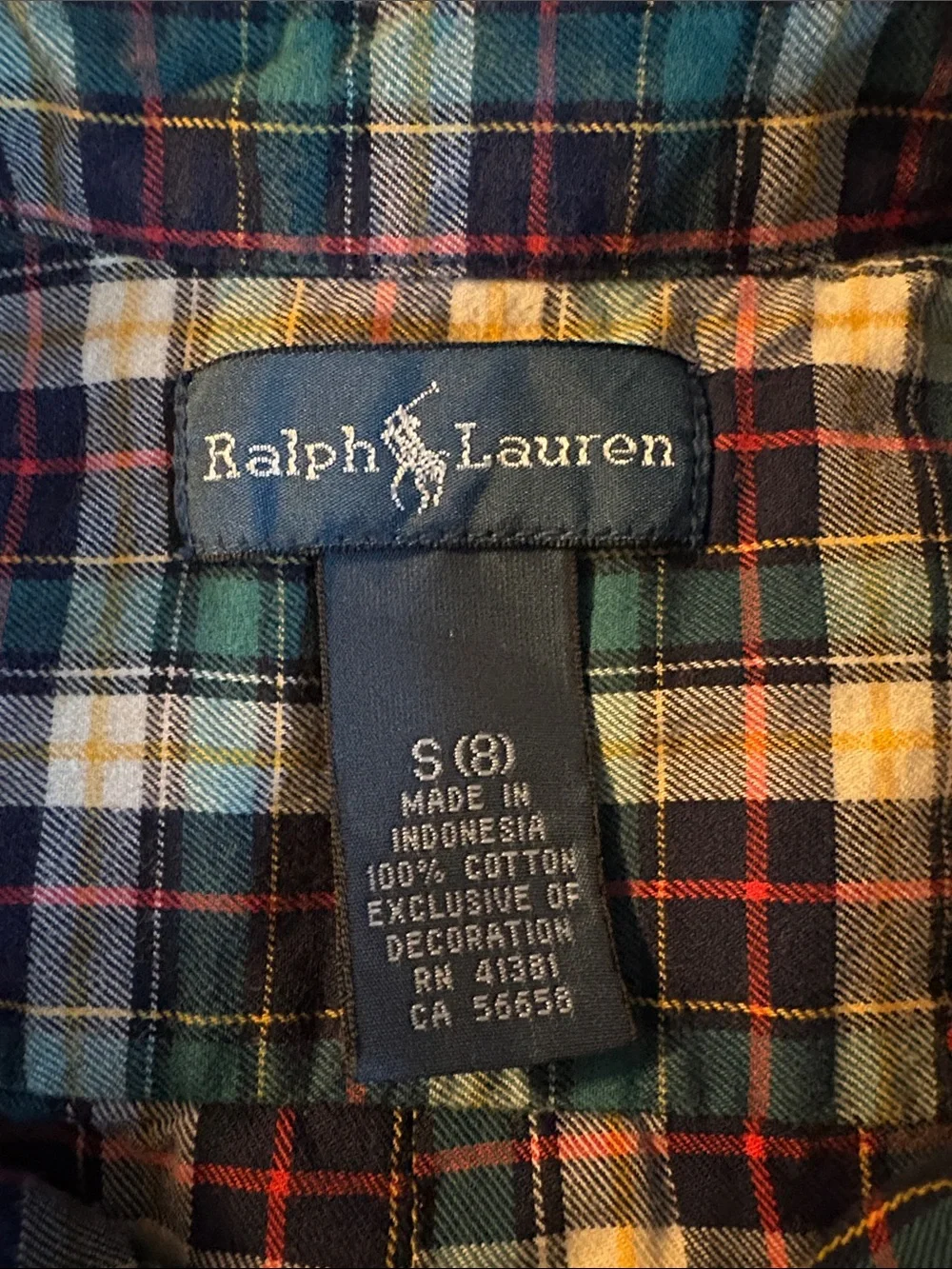 Ralph Lauren Boys Plaid Button-Down Shirt - Blue, Green, White